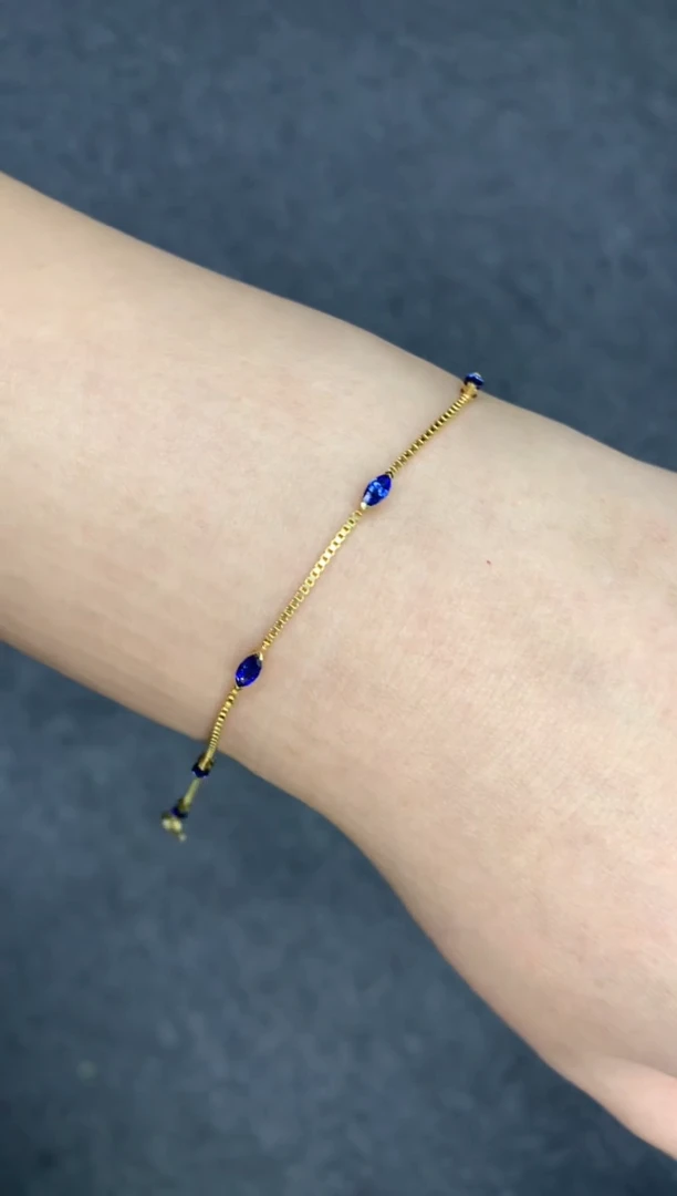 【闪购商品】蓝宝石手链18K金镶嵌94分