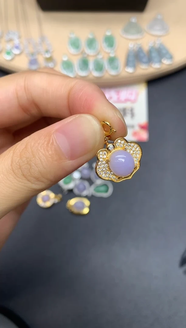 翡翠银S925镶嵌吊坠(不含链)蛋面【多样性发其一】