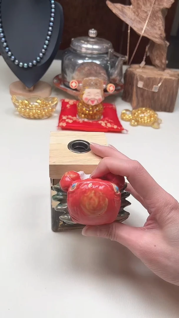 瓷片陶茶周边666文玩多人白桃乌龙