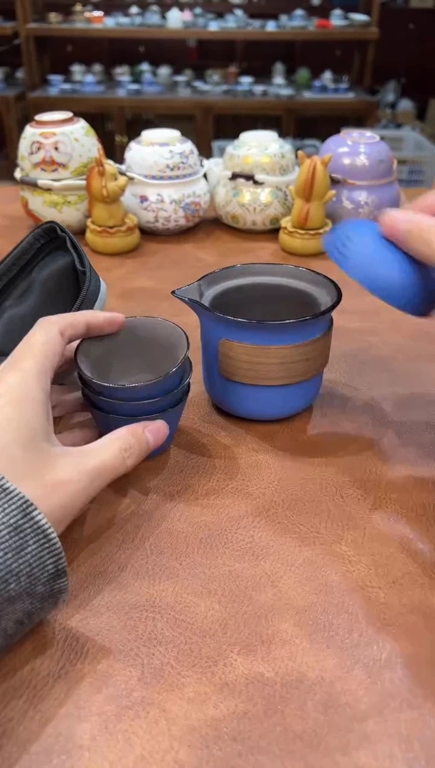 真的很便宜会开片的旅行茶具