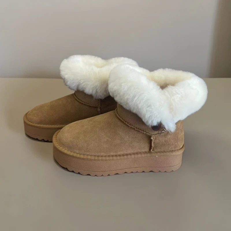 【清货】断码雪地靴牛皮羊毛时尚百搭防滑冬季经典