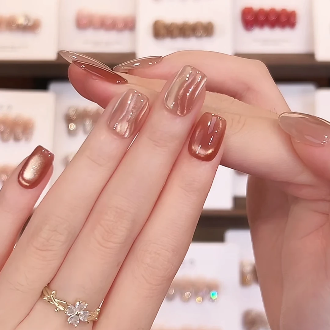 茉哉llI【金色麦浪】纯手工定制美甲拆卸穿戴甲A5055