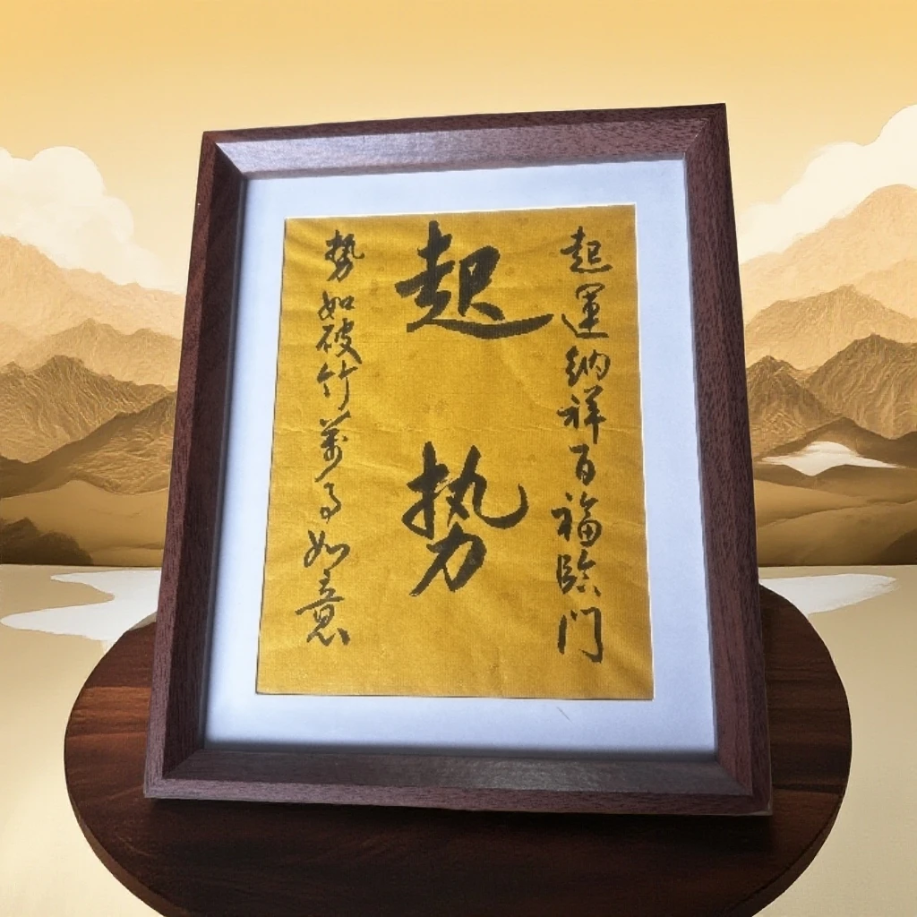 《起势》竖幅 手写手绘书法摆件