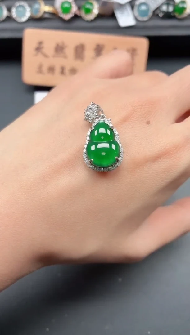 银S925镶嵌戒指翡翠1