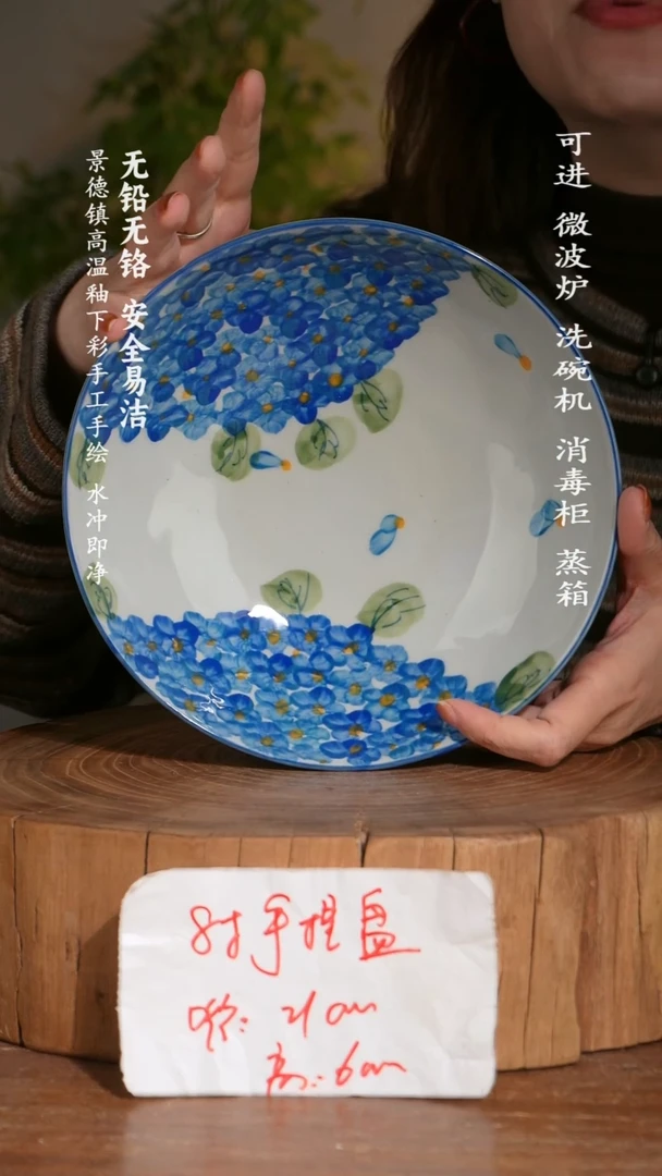 碗陶瓷景德镇高温瓷釉下彩手绘陶瓷