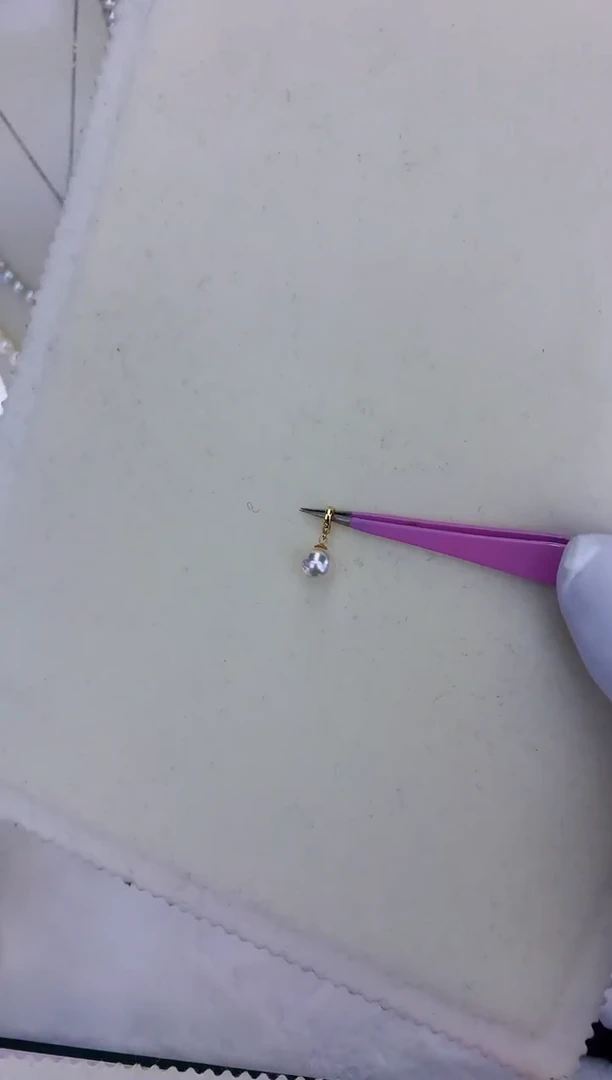 18K金镶嵌饰品海水珍珠7-8可掰扣吊坠赠银链