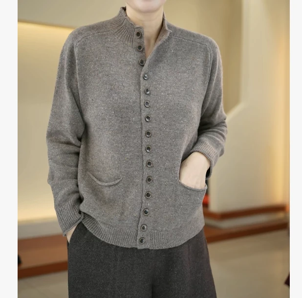 SKL-670纯色常规圆领上衣毛针织衫高领纯色显瘦针织衫百搭