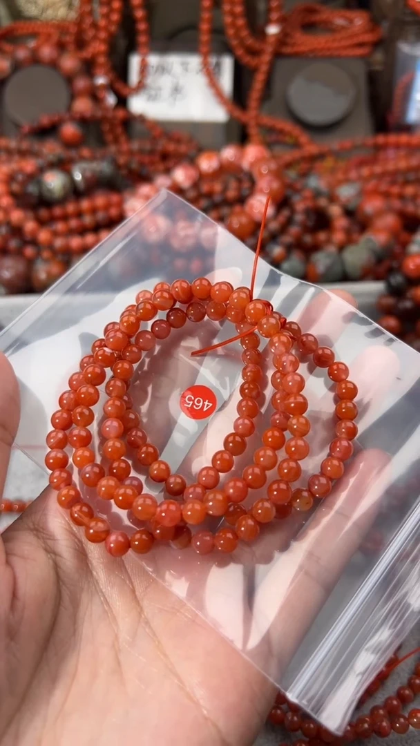 南红玛瑙手串未镶嵌5+