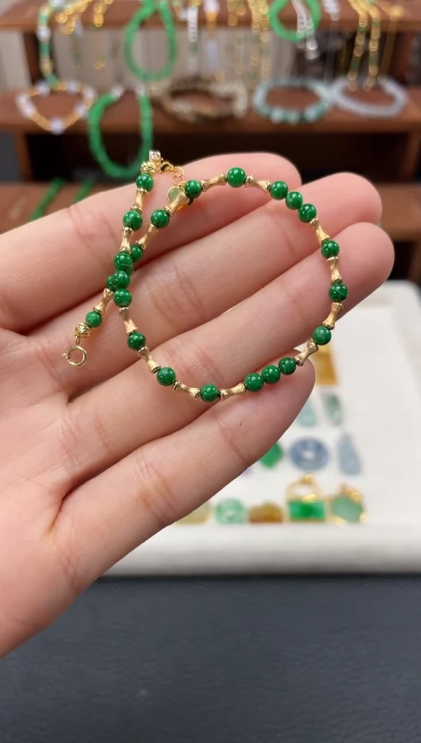 【闪购商品】翡翠套链18K金镶嵌多样性发货一个  JK660