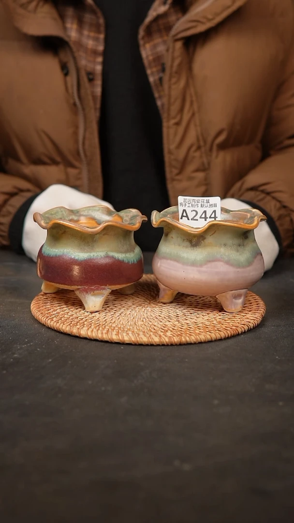 【闪购商品】瓷片244泥泥手工花盆