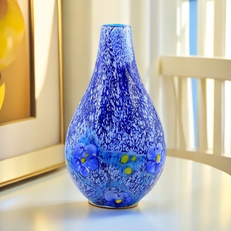 斯器【幻夏】原创手工水晶琉璃花瓶家装收藏艺术摆件