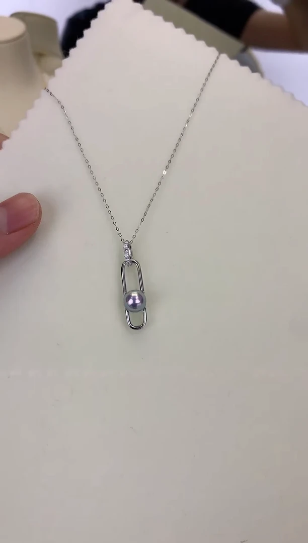 银S925镶嵌DA海水珍珠 GD175 吊坠