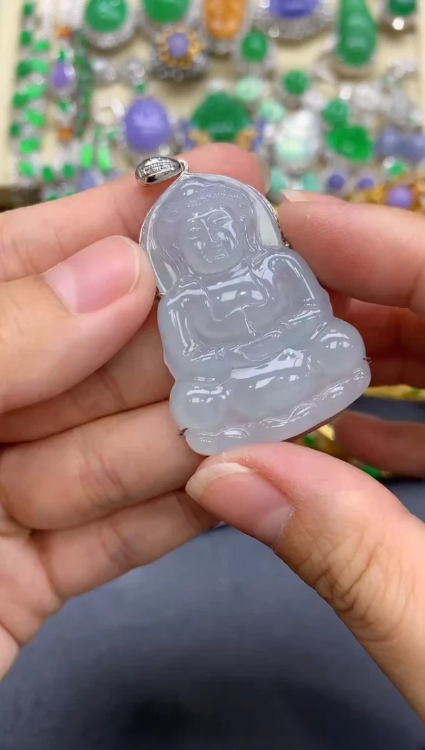 颈饰18K金镶嵌翡翠463-中国好珍宝