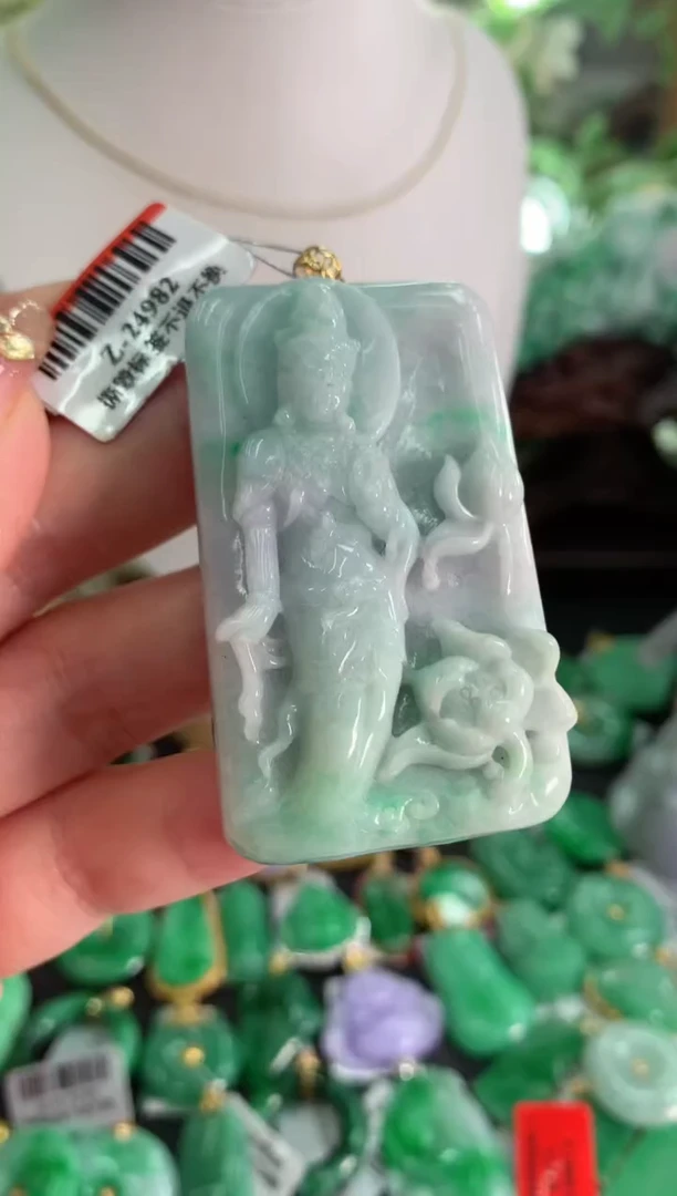 【闪购商品】翡翠吊坠(不含链)18K金镶嵌挂件