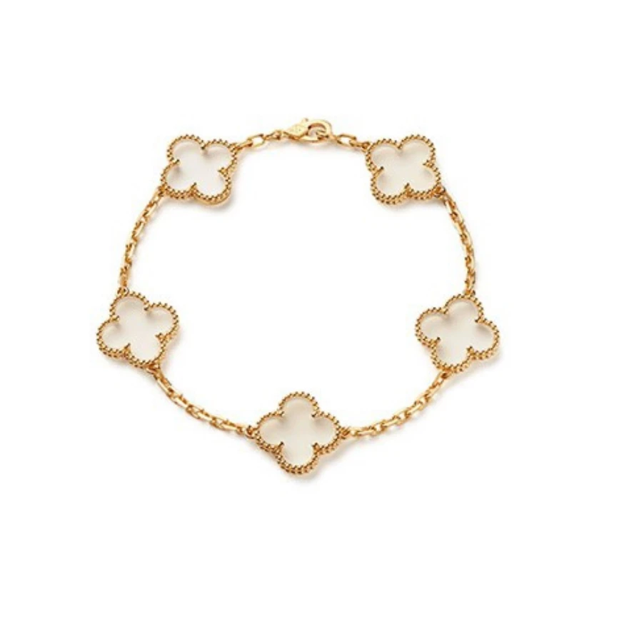 未使用 梵克雅宝  Vintage Alhambra系列 水晶四叶草五花手链