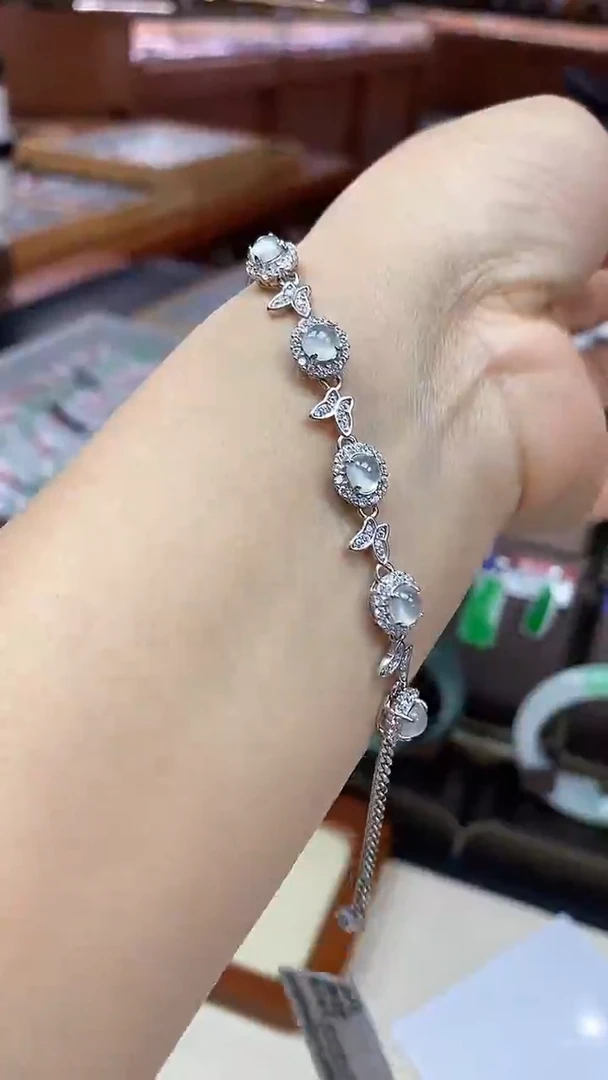 银S925镶嵌手链翡翠手链