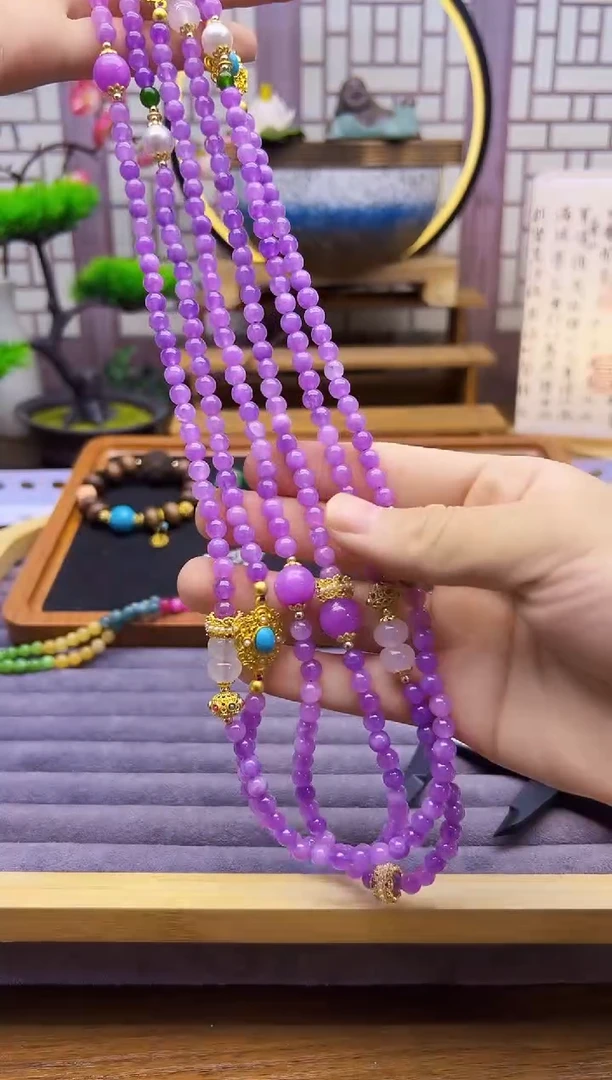 翡翠14K金镶嵌颈饰QY45