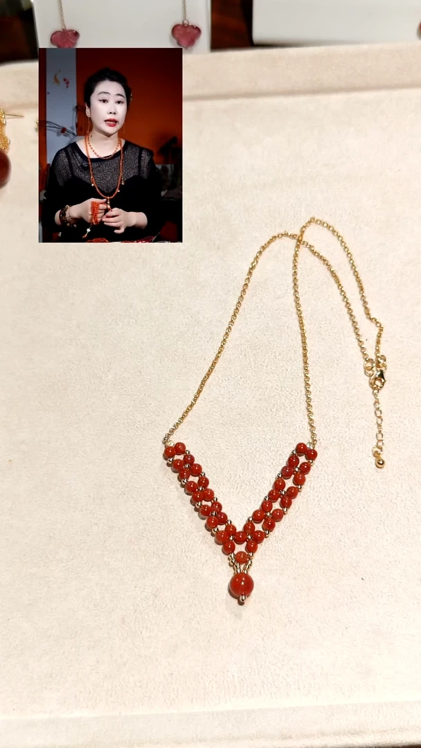 银S925镶嵌南红南红玛瑙项链