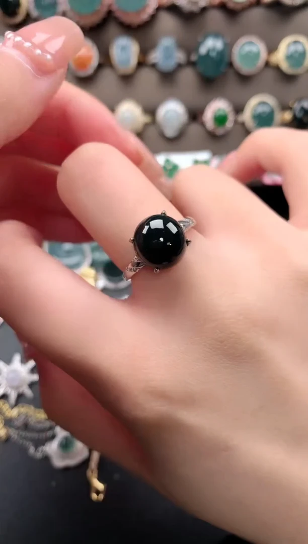 【闪购商品】翡翠戒指银S925镶嵌5214