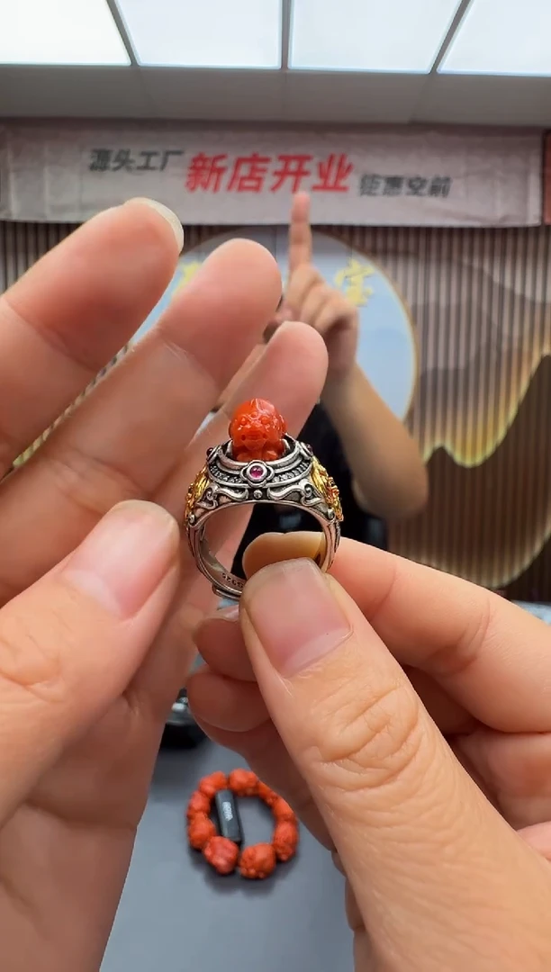 南红玛瑙雕刻银S925镶嵌006ZB0731产品一个