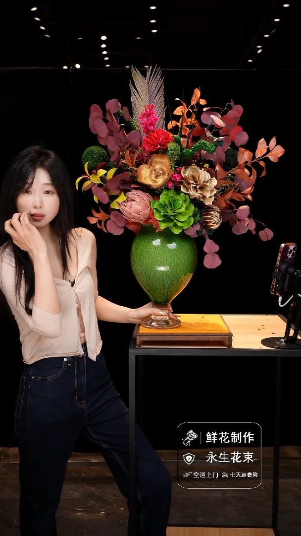 手工艺品琉璃手工花器花束空运包邮送货上门-以图片为准