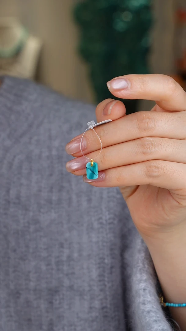 【闪购商品】绿松石吊坠(不含链)18K金镶嵌1