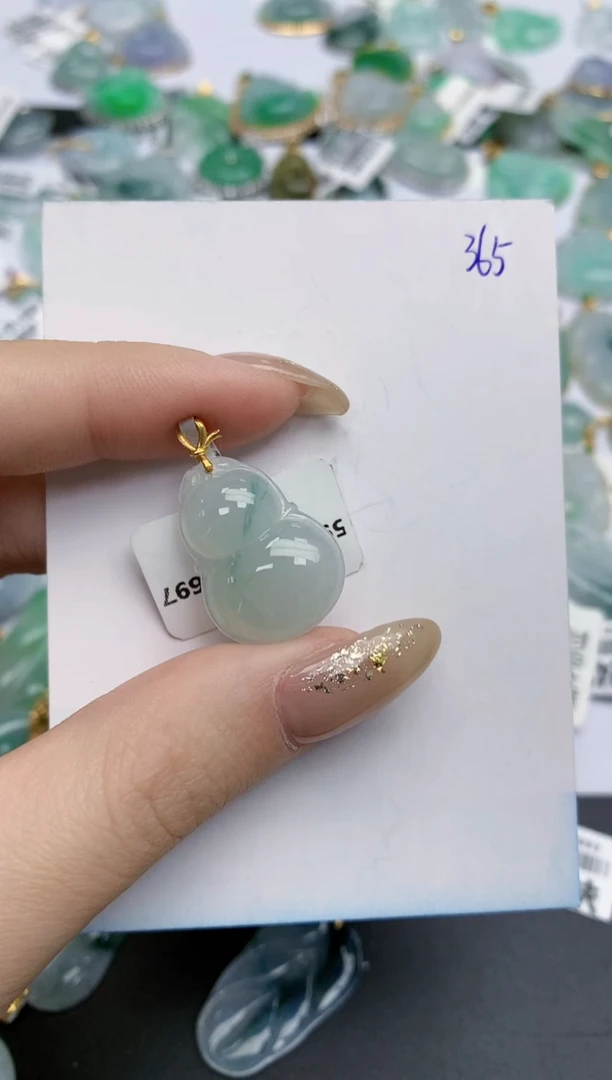 【闪购商品】翡翠颈饰18K金镶嵌天然缅甸翡翠A货