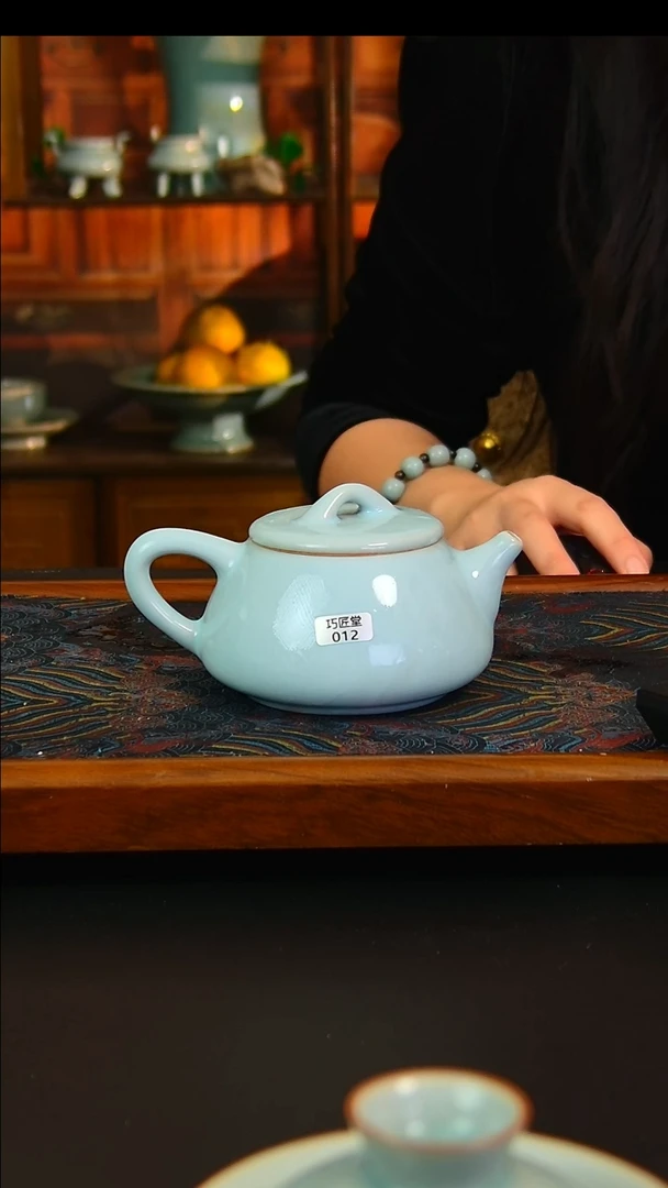 瓷片全手工大石瓢壶，微瑕