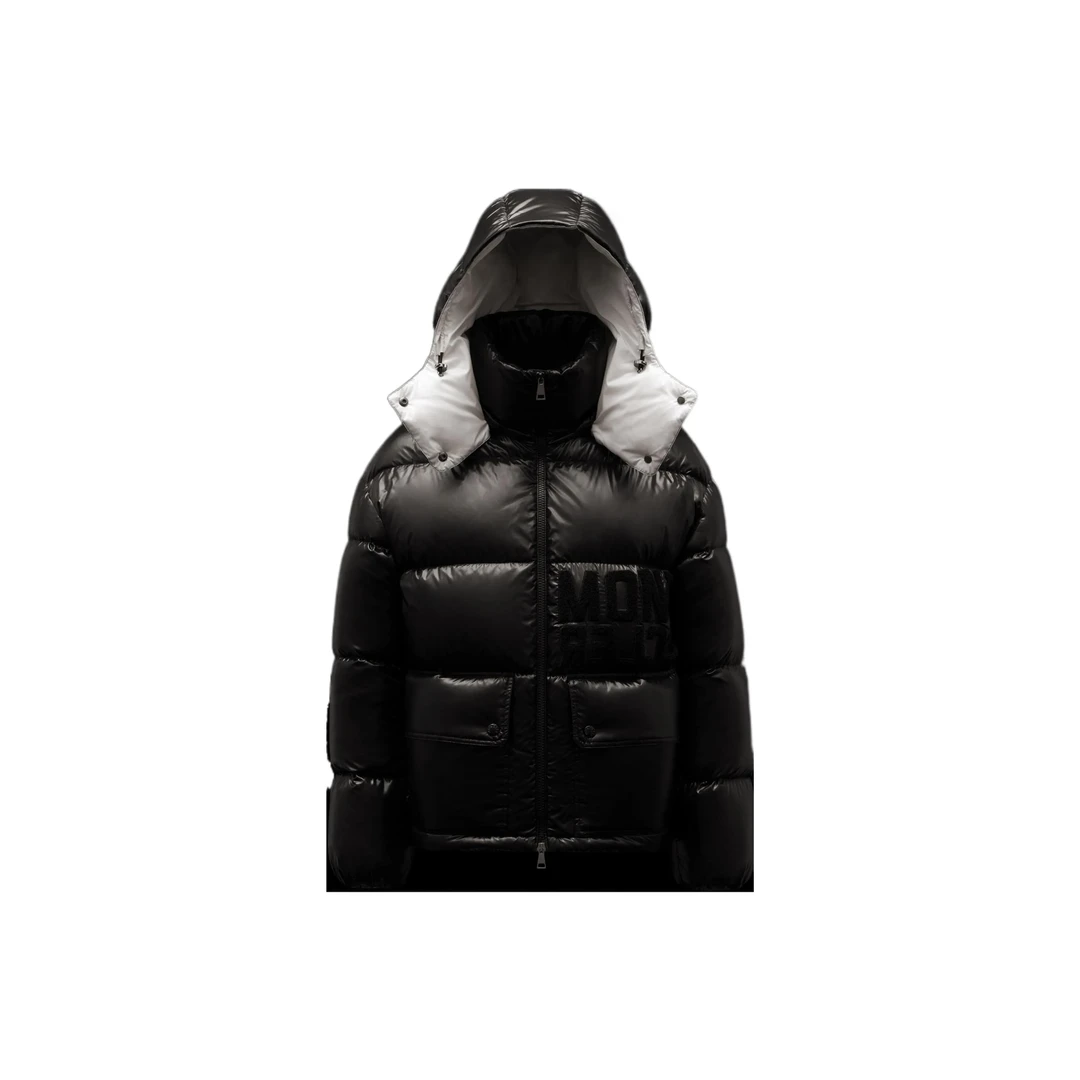 未使用 MONCLER 【Abbaye】纯色宽松休闲长袖短款羽绒服 黑色/3