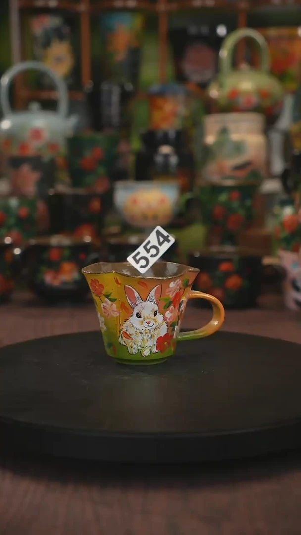 紫砂油画手绘釉下彩554