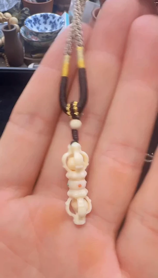 乌木类书架478猛犸镶嵌金刚杵挂件