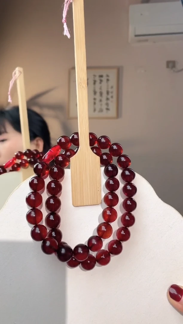 裸石琥珀未镶嵌12+血珀妈妈链