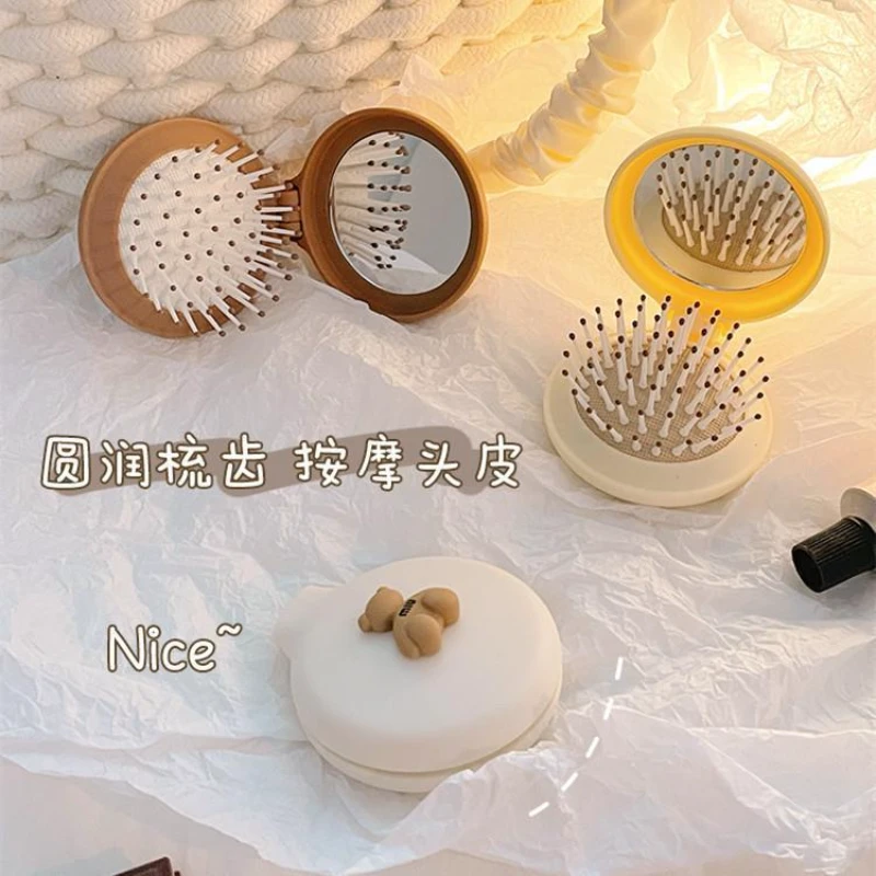 气垫梳按摩梳折叠化妆镜梳头小号通用发梳圆润小型可爱家用学生