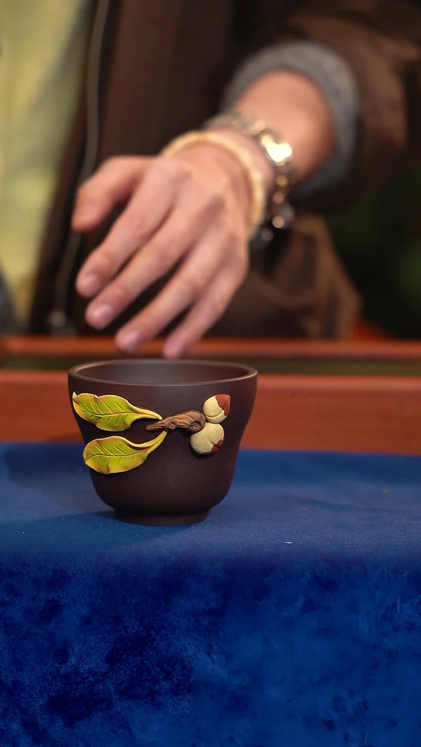 紫砂 宜兴紫砂 桃叶杯