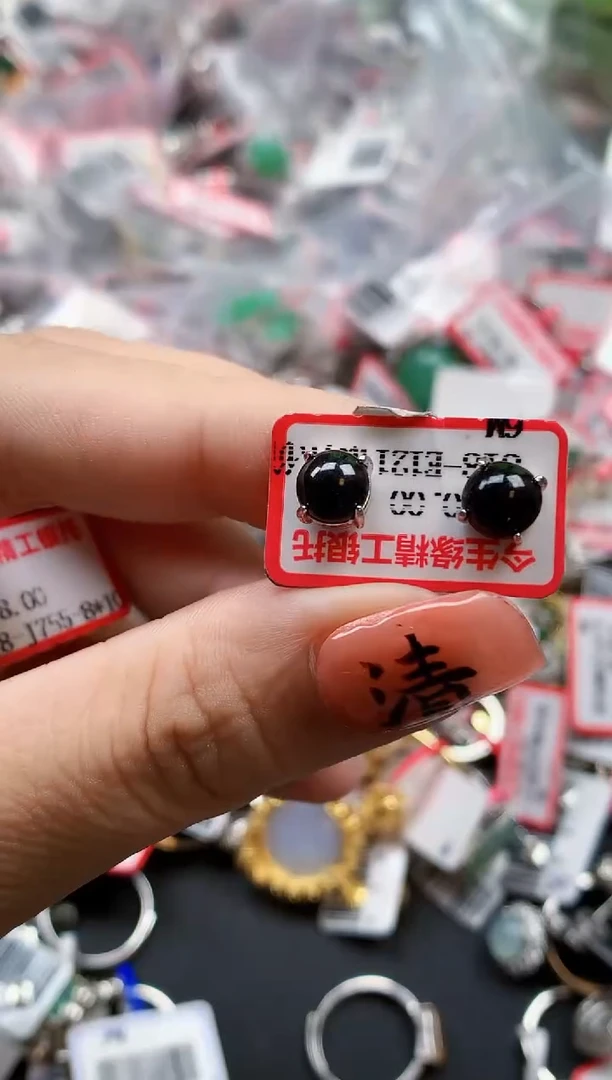 银S925镶嵌戒指翡翠天然A货缅甸翡翠