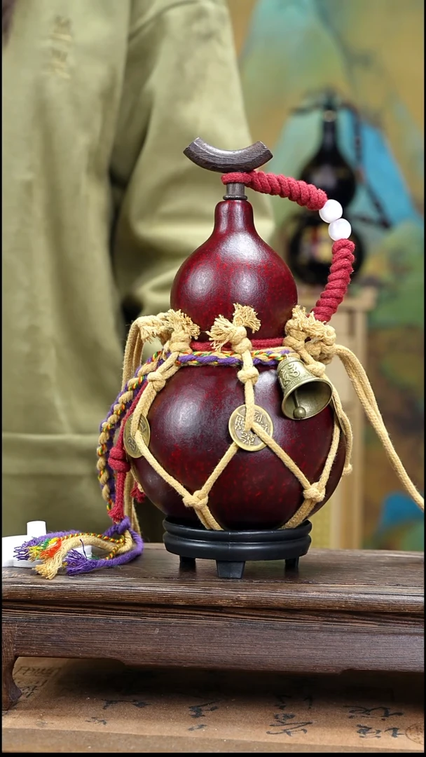YP041复古网兜款天然酒葫芦（一物一拍）
