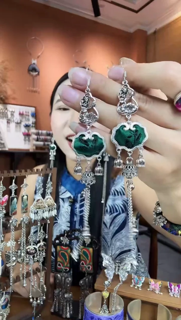 刺绣纯手工民族风耳环