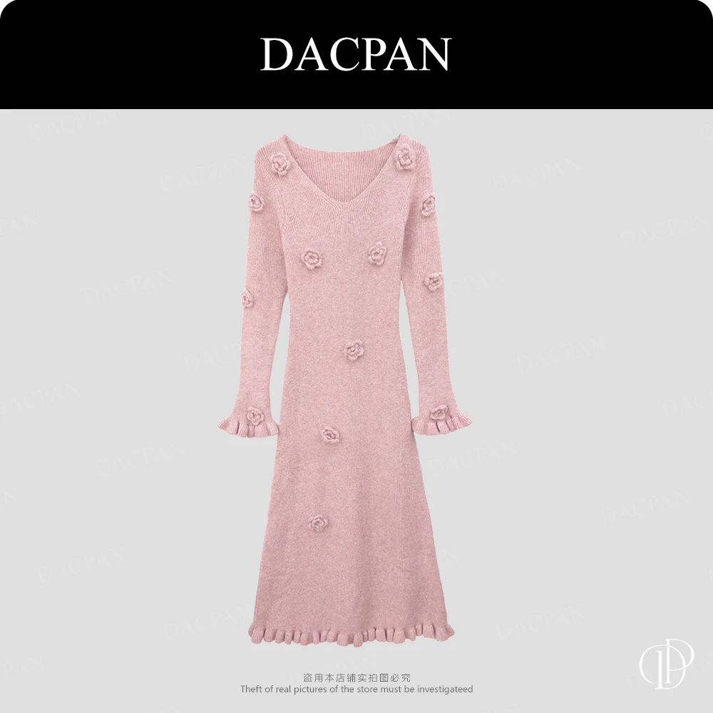 DACPAN-“丽江风情”手工立体花朵连衣裙2025/盼·PP 81661