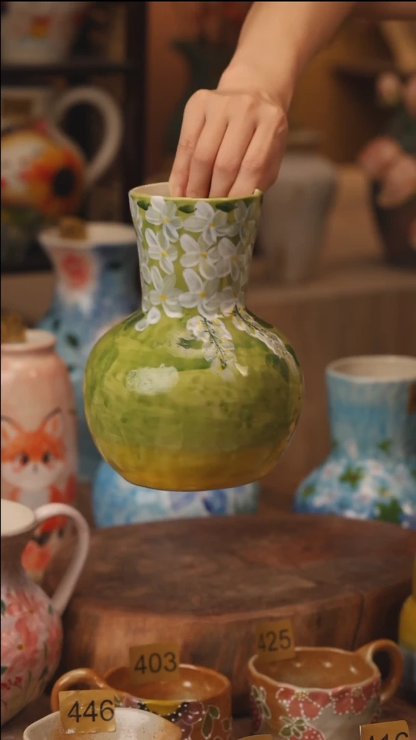 陶瓷景德镇设计师手作花器摆件侘寂风420