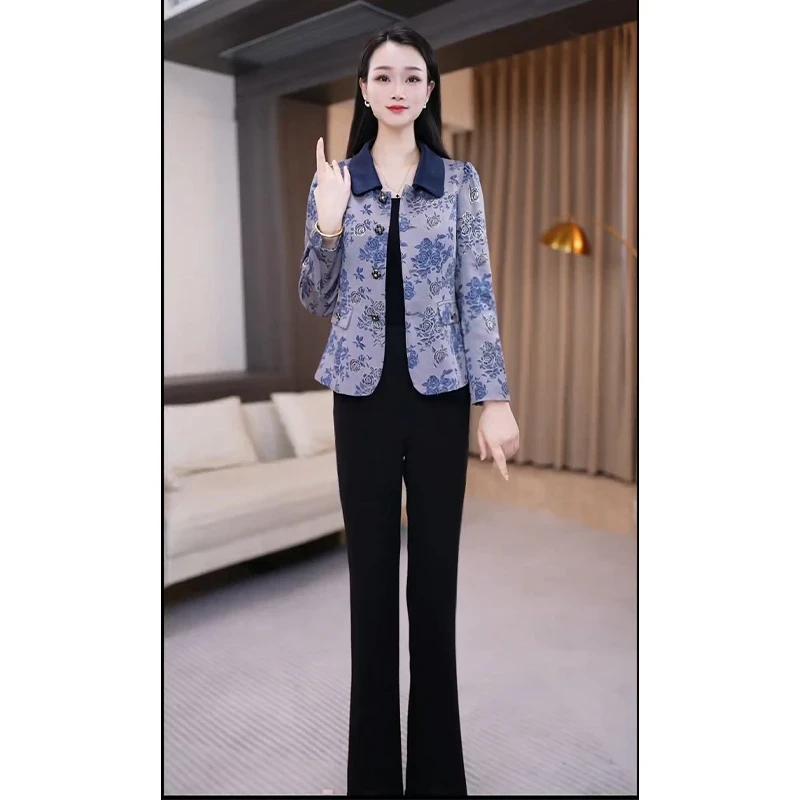 拉夏贝尔小香风西装外套女士2025爆款春秋高端今年流行妈妈短上衣