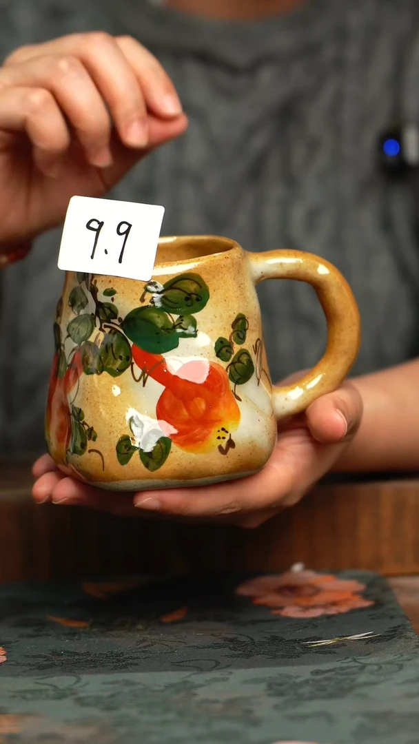 杯釉下彩手工手绘同款陶器