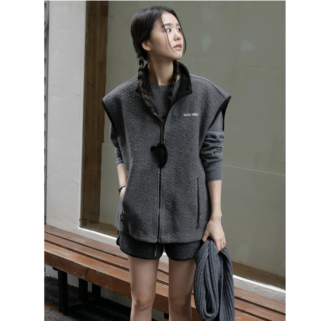 《新品上新》韩系坎肩冬季纯色羊羔毛马夹外套 72566