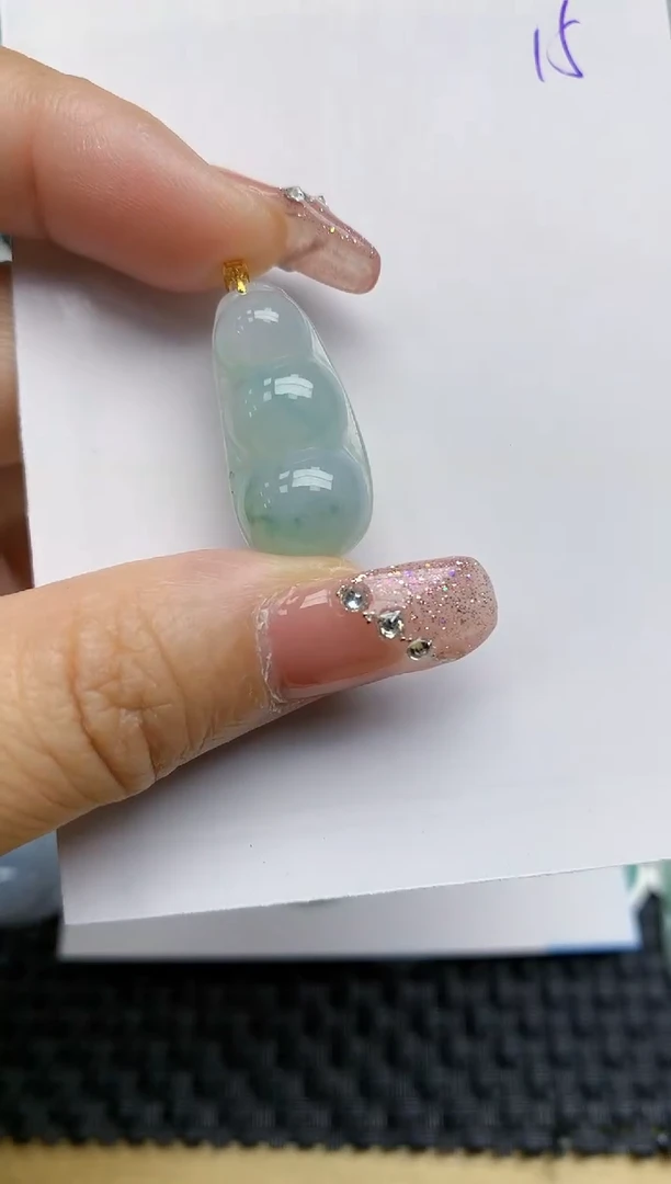 【闪购商品】翡翠颈饰18K金镶嵌天然A货翡翠 15