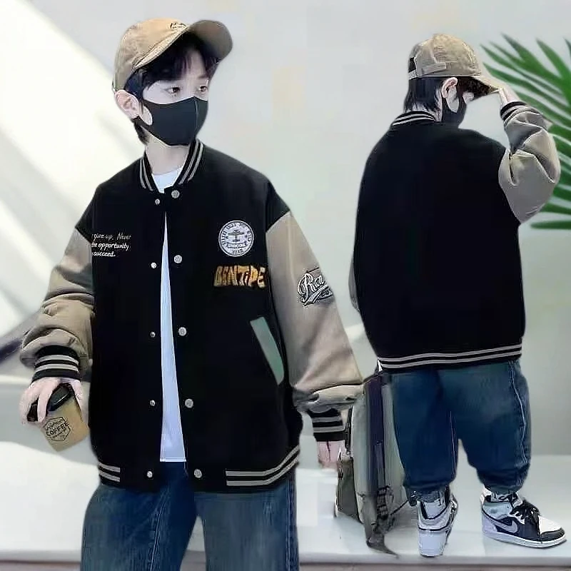 男童棒球服外套春秋款2025新款秋季中大童男孩儿童秋装上衣洋气潮
