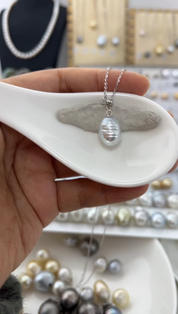 【闪购商品】海水珍珠吊坠(赠链)银S925镶嵌海水珍珠吊坠