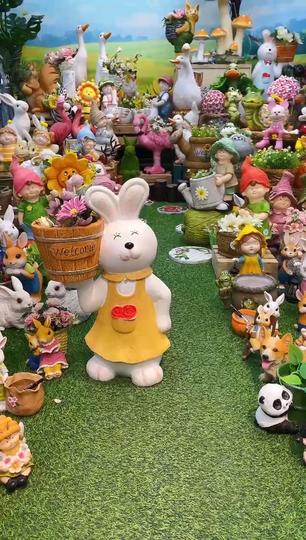 【闪购商品】无铅玻璃兔子花盆