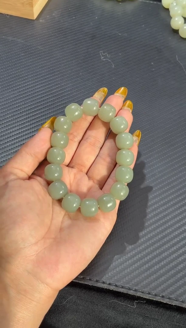 未镶嵌手串和田玉卡14近矿手串微色差