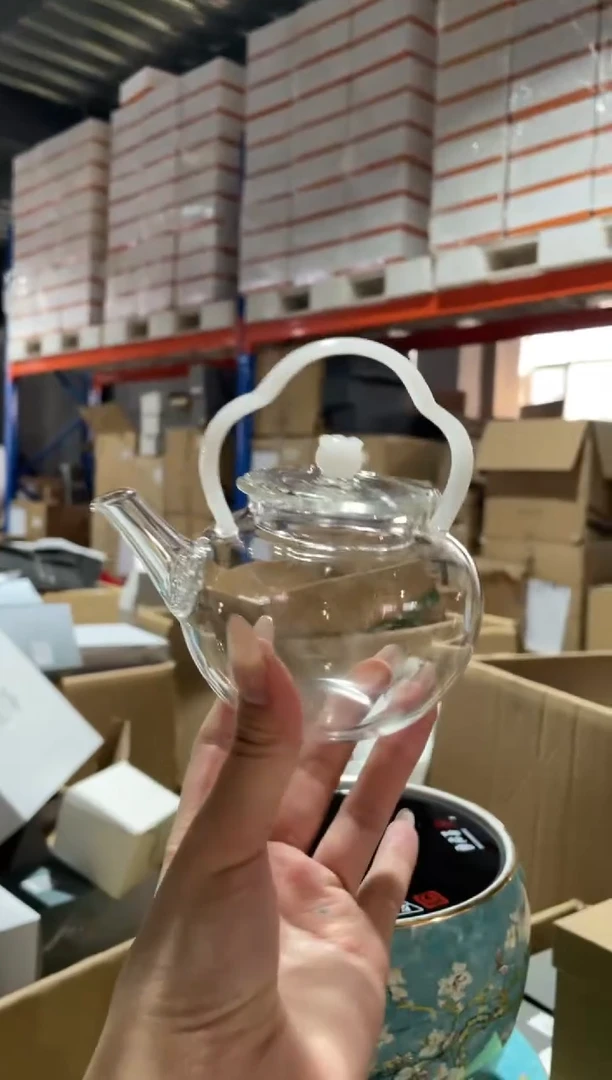 手工艺品玻璃铃兰小壶白玉色