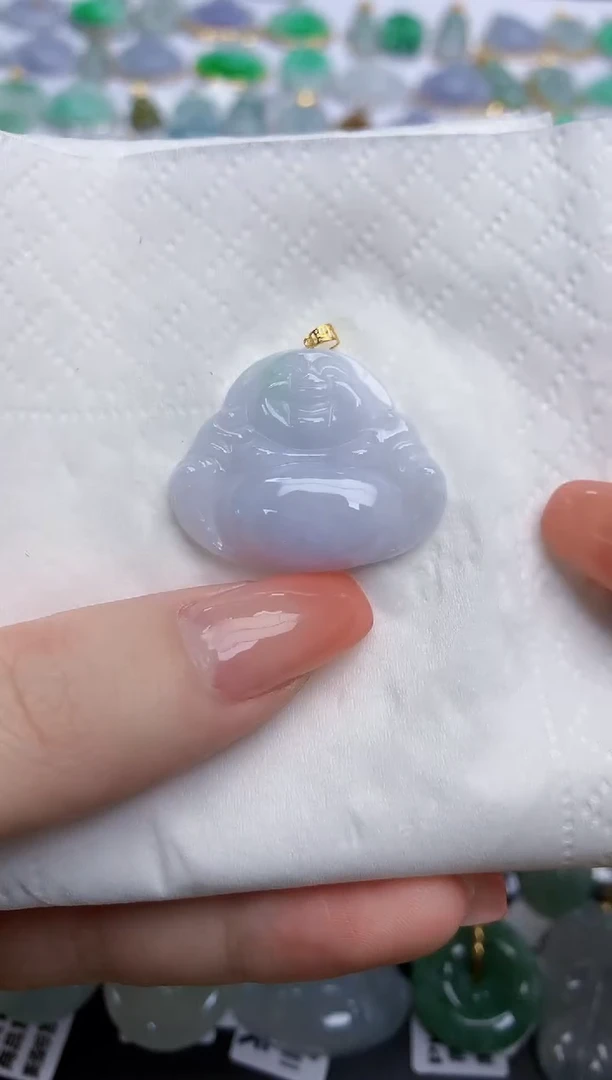 【闪购商品】翡翠颈饰18K金镶嵌天然缅甸翡翠A货