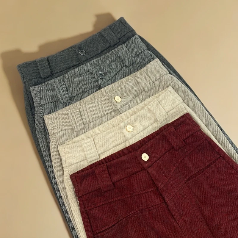 【秋冬柜货】秋冬加厚款蚕 丝羊 绒轻奢高端气质垂感显瘦直筒裤